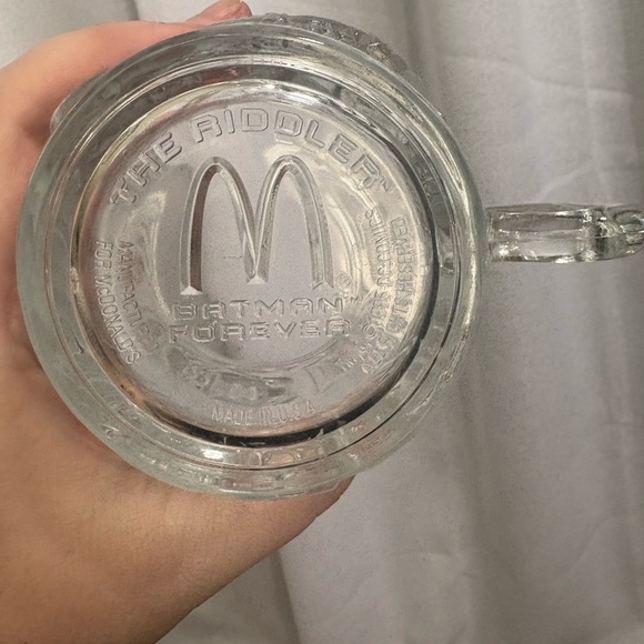 🦇Cups Mugs (3) McDonald’s Batman Forever The Riddler glass mugs EVC - Picture 4 of 4